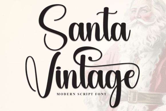 Santa Vintage Font: Elegant Script for Digital Design
